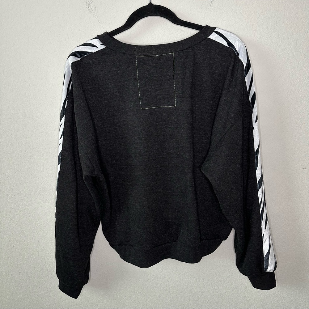 AVIATOR NATION ZEBRA STRIPE RELAXED FIT CREW SWEATSHIRT SZ S - Picture 7 of 8